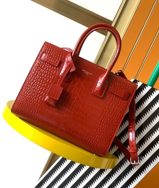 Yves Saint Laurent YSL Sac De Jour Crocodile Embossed Bag 421863
