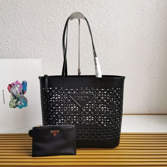 Prada Cutout Leather Tote Bag 1BG503