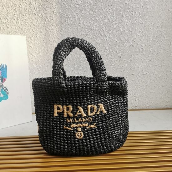 Prada Woven Raffia Small Tote Bag 1BG422