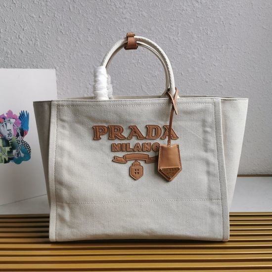 Prada Linen Canvas Tote Bag 1BG473