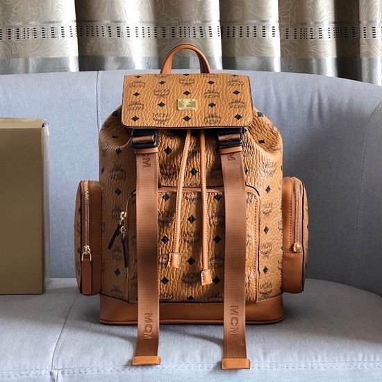 MCM Brandenburg Brown Small Backpack 7334
