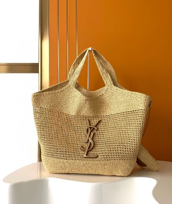 Yves Saint Laurent YSL Icare Raffia Woven Bag 772191