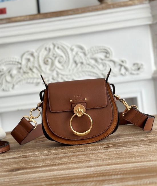 Chloe Tess Small Khaki Saddle Handbag S1153