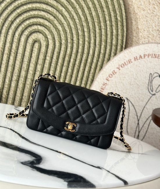 Chanel CF Vintage Black Caviar Leather Chain Bag A2221