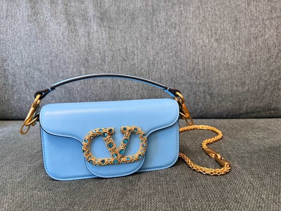 Valentino Calfskin Handbag Diamond Buckle 2244
