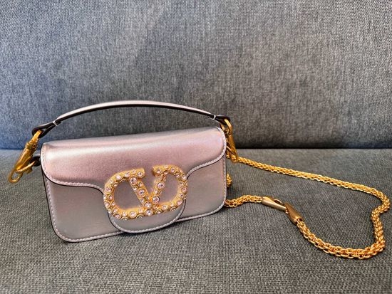 Valentino Calfskin Handbag Diamond Buckle 2244
