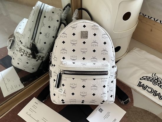 MCM Stark Visetos Studded Backpack Small