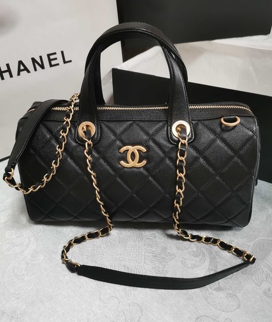Chanel Classic Bowling Bag Quilted with Gold Hardware 5579