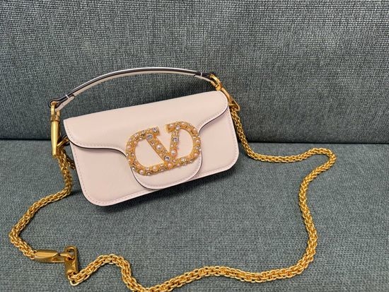 Valentino Calfskin Handbag Diamond Buckle 2244