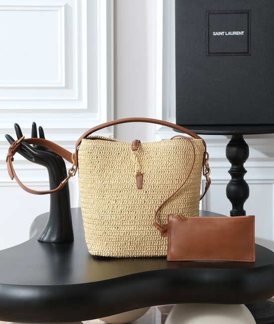 Yves Saint Laurent YSL LE 37 Woven Bucket Bag 742828