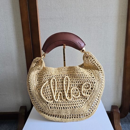Chloe Summer Banana Raffia Bag 6086