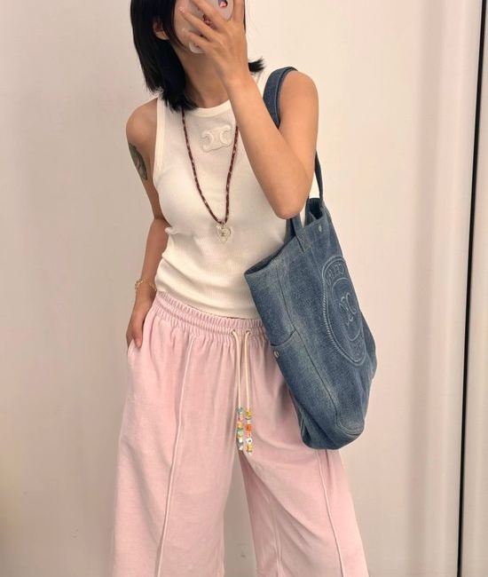 Celine Washed Blue Denim Casual Bag