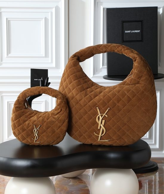Yves Saint Laurent YSL ICARE Hobo Suede Handbag 698652