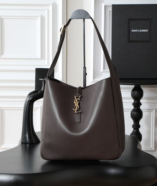 Yves Saint Laurent YSL LE 5A7 Large Smooth Leather Hobo Bag 753837