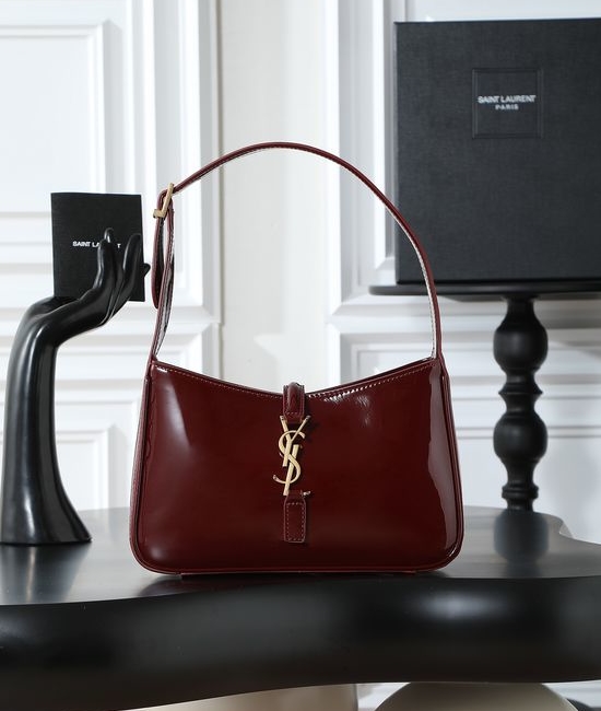Yves Saint Laurent YSL Classic Elegant Axillary Bag in Wine Red 657228-1