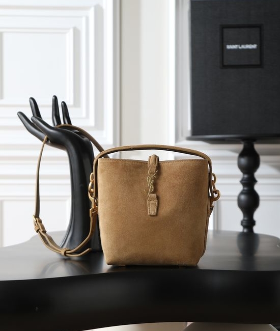 Yves Saint Laurent YSL LE 37 Small Bucket Bag with Metal Logo 765870