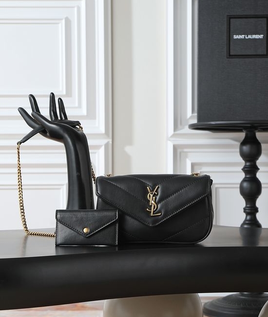 Yves Saint Laurent YSL LouLou Lambskin Gold Buckle Handbag 821749