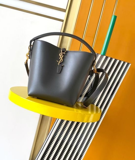Yves Saint Laurent YSL LE 37 Small Shiny Leather Bucket Bag 13762