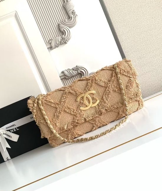 Chanel Vintage Straw Woven Bag with Tassels 3348