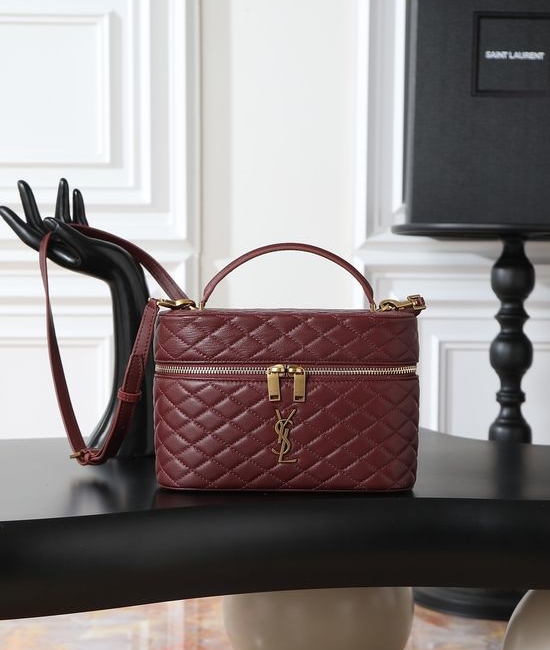 Yves Saint Laurent YSL GABY Quilted Lambskin Cosmetic Case 851572