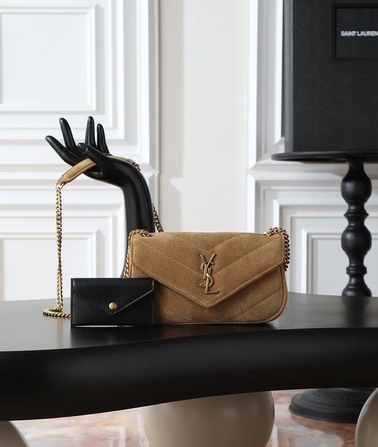 Yves Saint Laurent YSL LouLou Suede Matte Shoulder Bag 821749