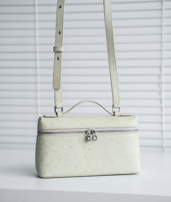 Loro Piana Extra Pocket Ostrich Pattern Handbag 3675