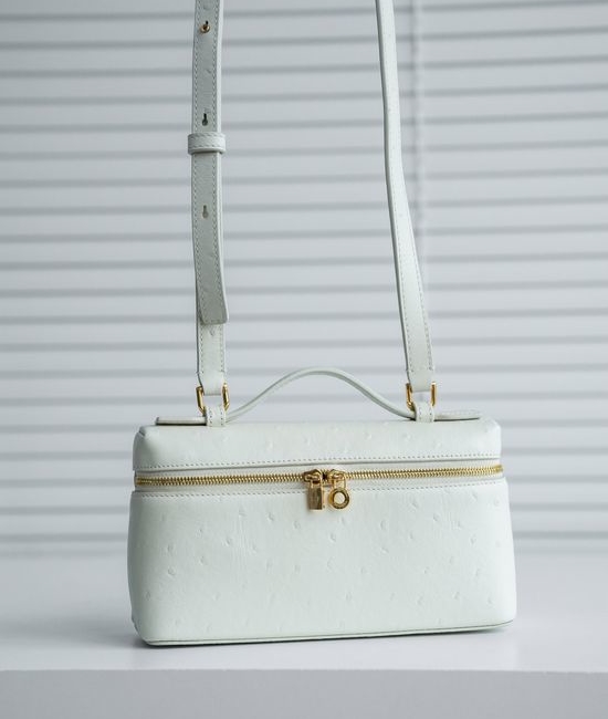 Loro Piana Extra Pocket Ostrich Pattern Handbag 3665