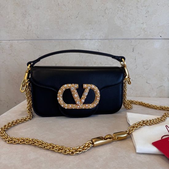 Valentino Calfskin Handbag with Diamond Buckle 2244