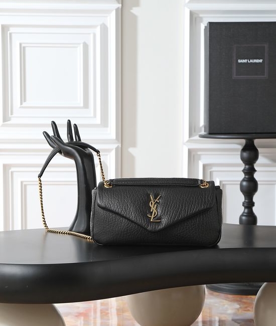 Yves Saint Laurent YSL CALYPSO Small Elephant Grain Lambskin Chain Bag 734153