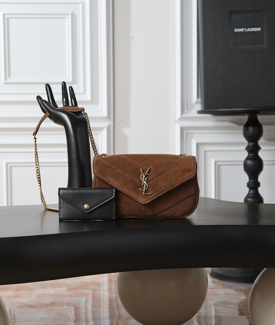 Yves Saint Laurent YSL LouLou Suede Matte Shoulder Bag 821749