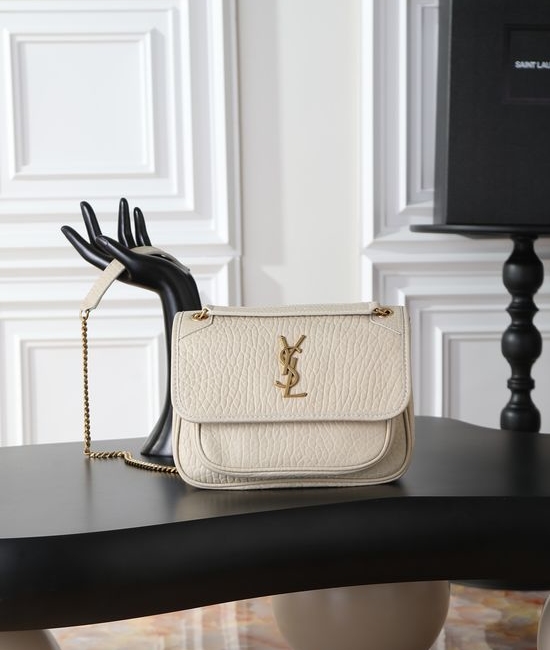 Yves Saint Laurent YSL Niki White Elephant Pattern Bag 633151 633185