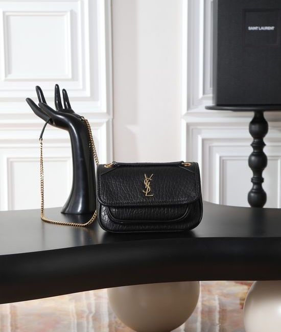 Yves Saint Laurent YSL Niki Sheepskin Crossbody Shoulder Bag 828736