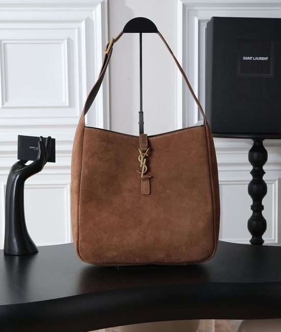 Yves Saint Laurent YSL Hobo Bag Smooth Leather Coffee Matte 11910
