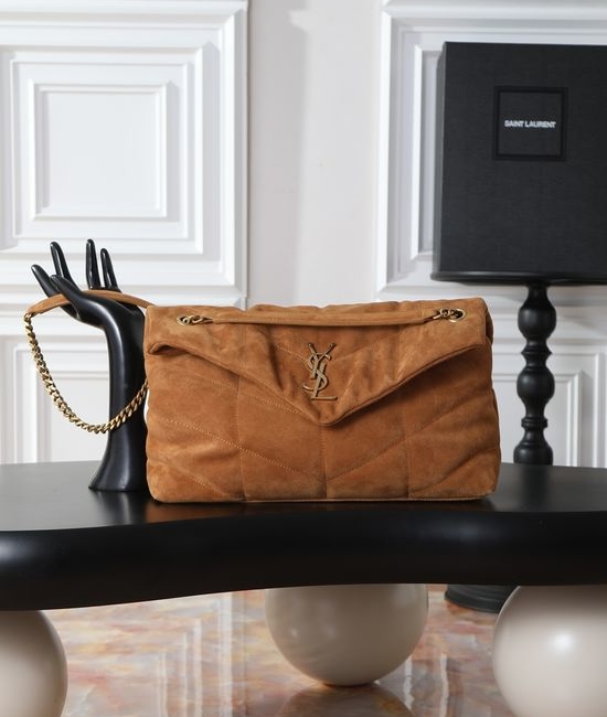 Yves Saint Laurent YSL Loulou Puffer Suede Bag 577475-1