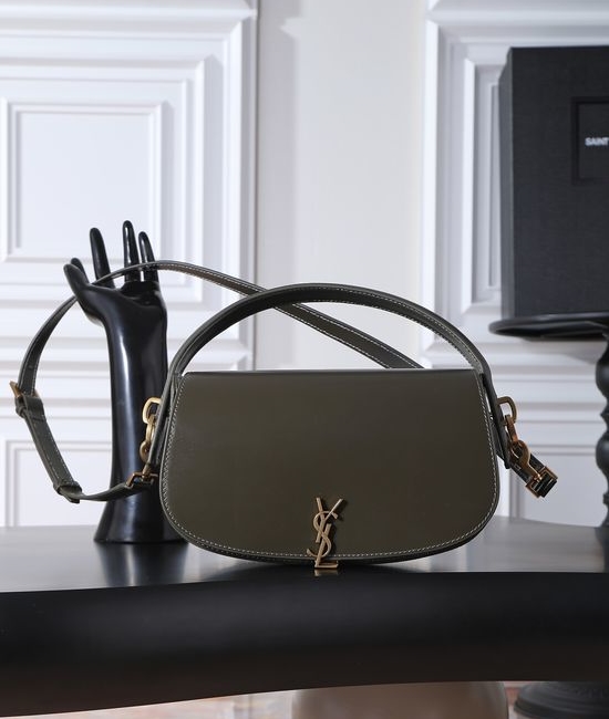 Yves Saint Laurent YSL Voltaire Green Leather Shoulder Bag 787671-1