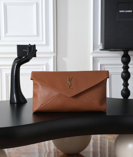 Yves Saint Laurent YSL LE Envelope Clutch Khaki 769307