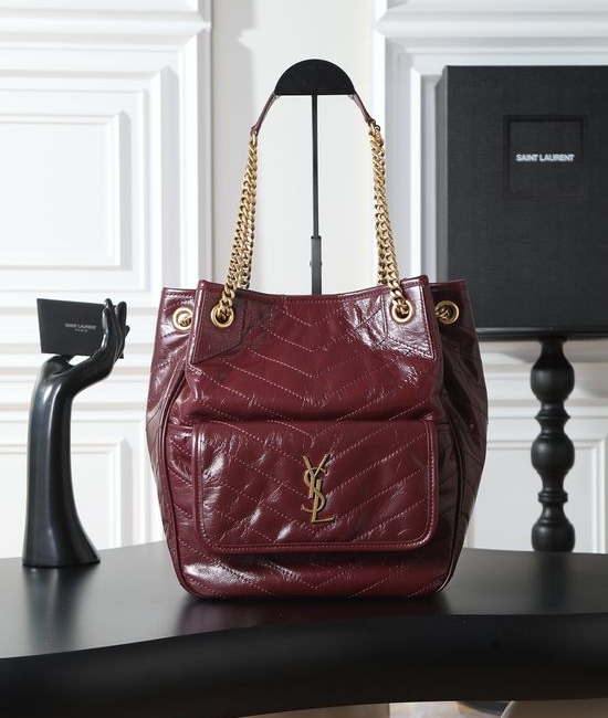 Yves Saint Laurent YSL Niki Oil Wax Leather Tote Bag 862295