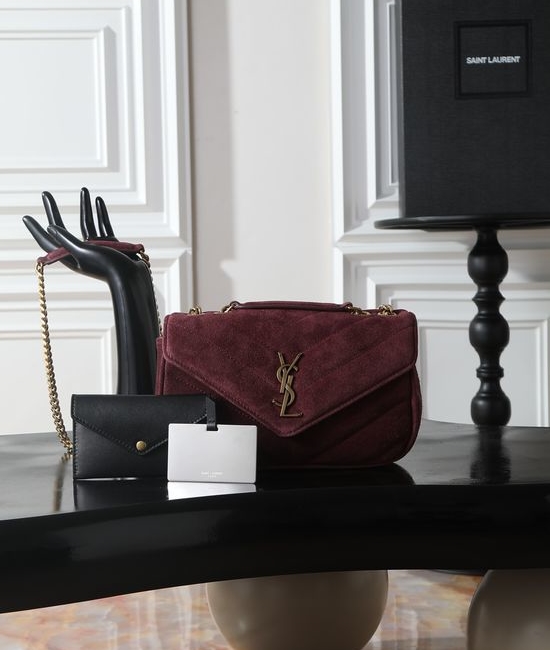 Yves Saint Laurent YSL LouLou Frosted Suede Bag 801437