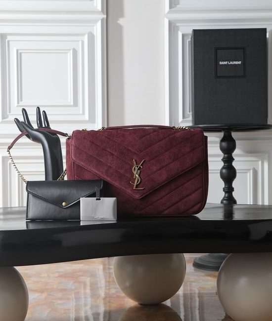 Yves Saint Laurent YSL LouLou Frosted Suede Bag 803541