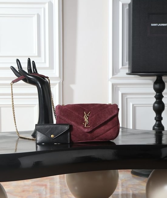 Yves Saint Laurent YSL LouLou Shoulder Bag Suede Detachable 821749