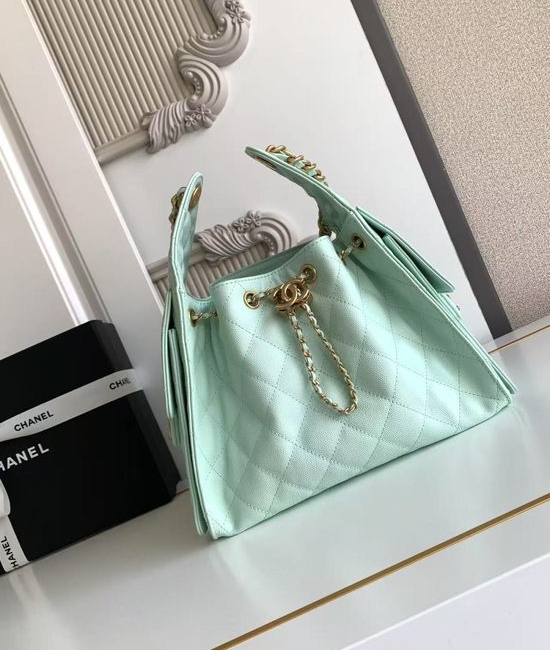 Chanel Hobo Quilted Chain Drawstring Shoulder Bag AS5293