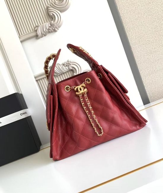 Chanel Hobo Quilted Chain Drawstring Shoulder Bag AS5293