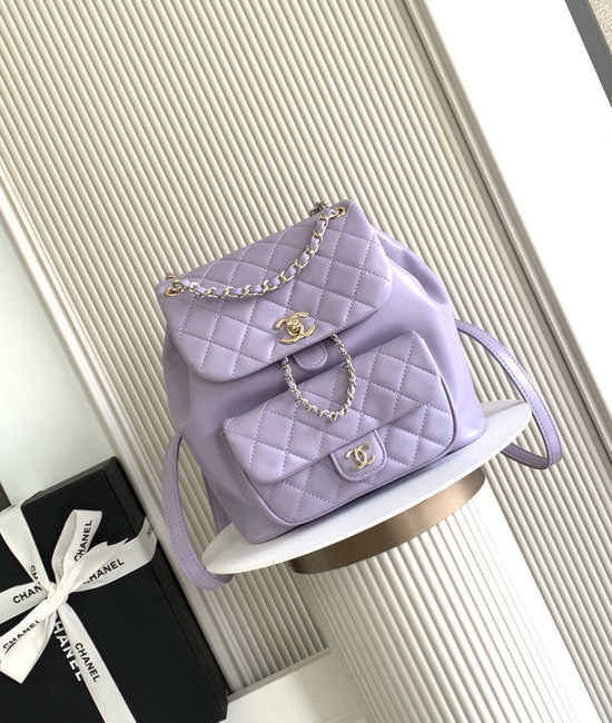 Chanel Duma Lambskin Quilted Backpack AS3618