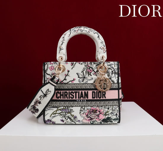 Christian Dior CD Lady Embroidered Handbag Classic 6814