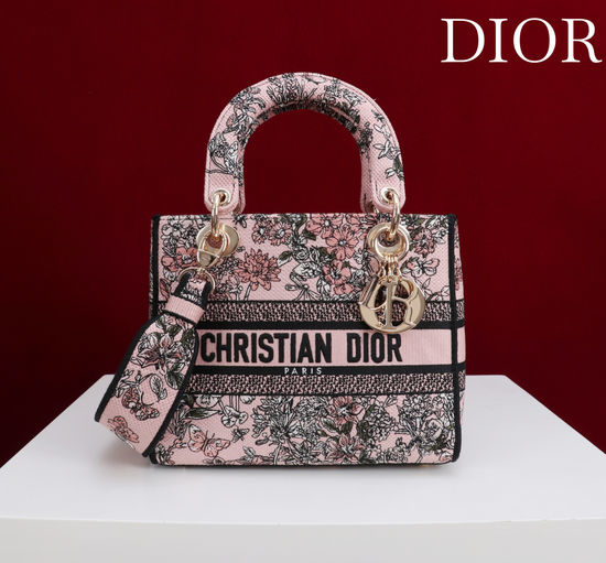 Christian Dior CD Lady Embroidery Satchel Bag 6814