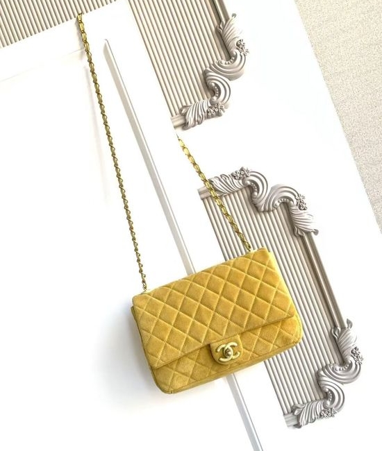 Chanel 26C Suede Quilted CF Shoulder Bag AS5987
