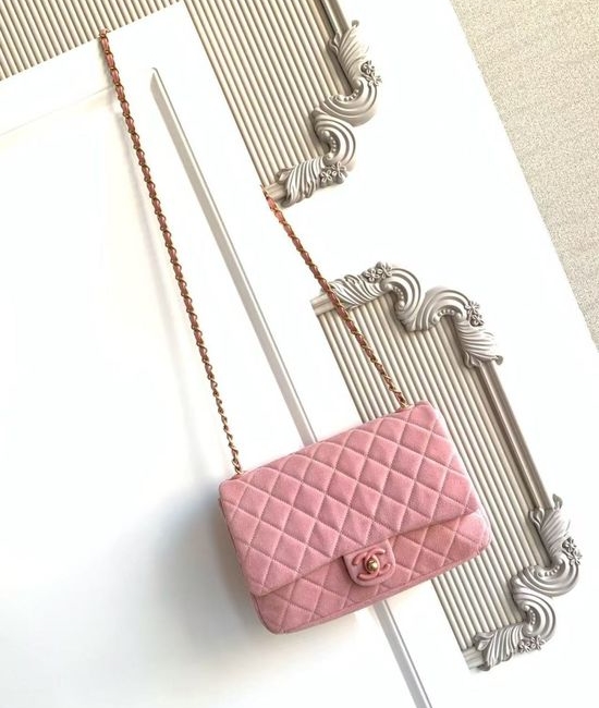 Chanel 26C Suede Quilted CF Shoulder Bag AS5987