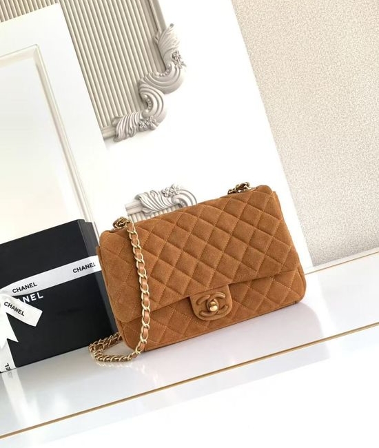 Chanel 26C Quilted Suede CF Bag AS5991