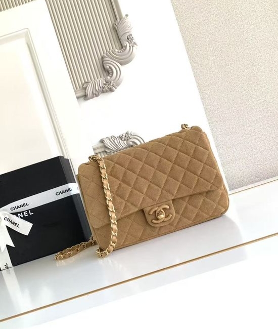 Chanel 26C Quilted Suede CF Bag AS5991