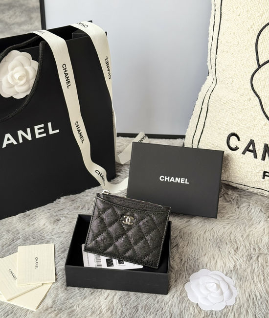 Chanel Single Zip Card Holder Leather A84105